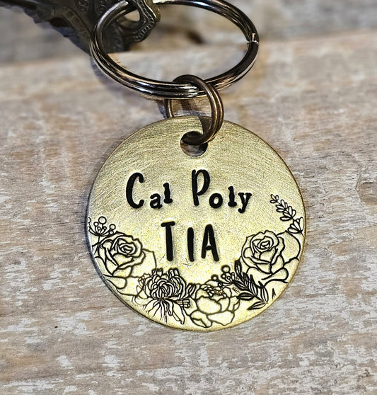 Cal Poly Tia - Hand Stamped Brass