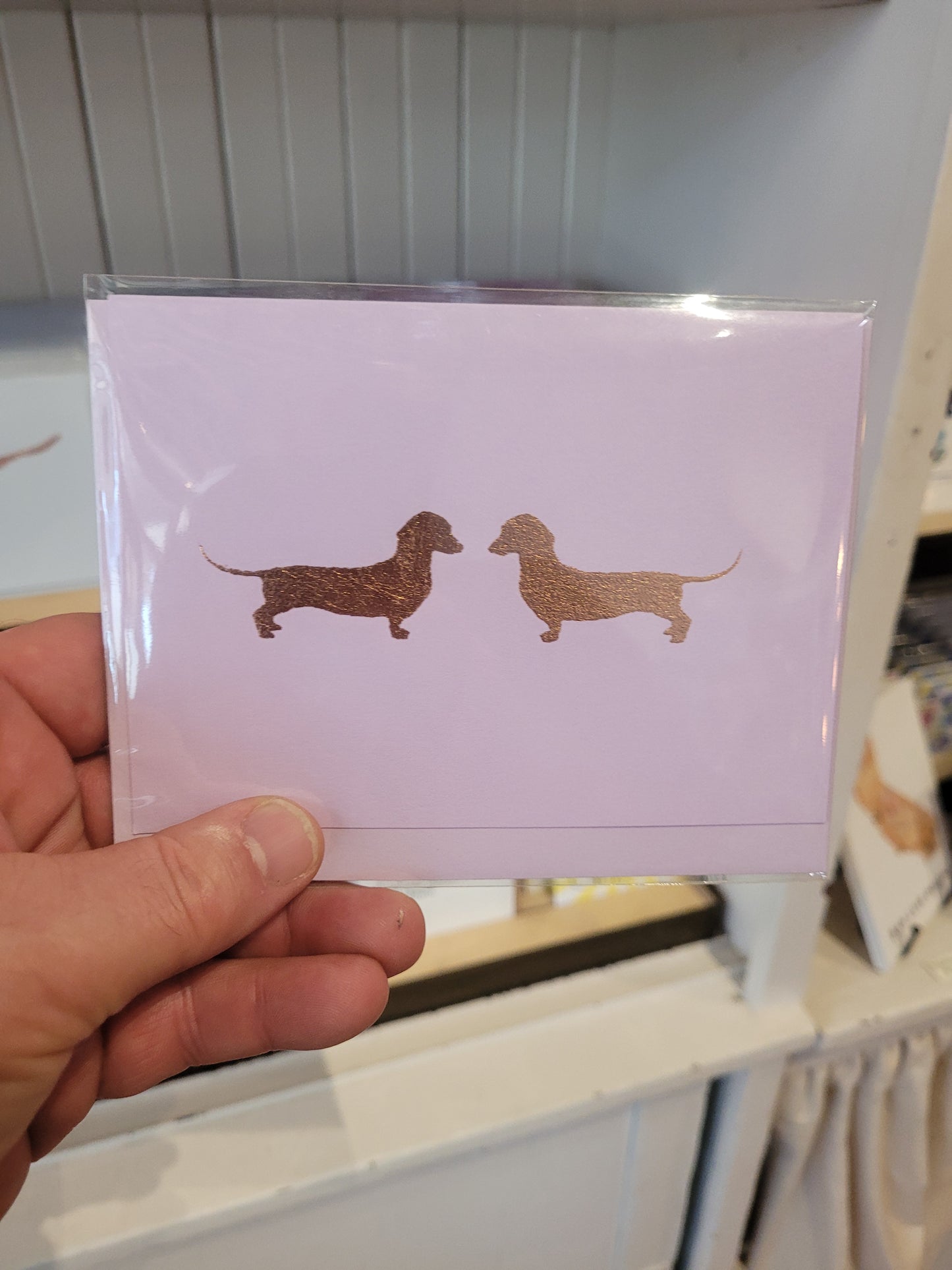 Dachshunds Copper Leaf in Grapesicle Greeting Card