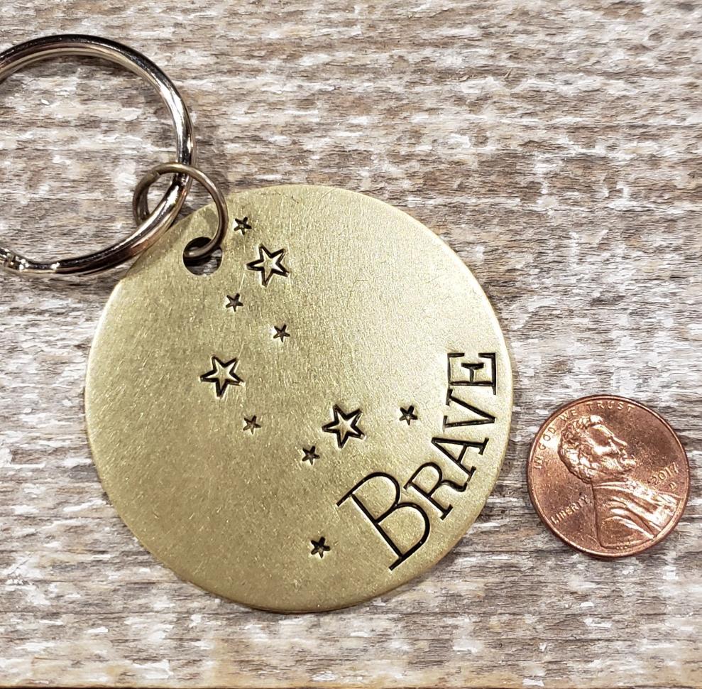 Brave - Hand Stamped Brass