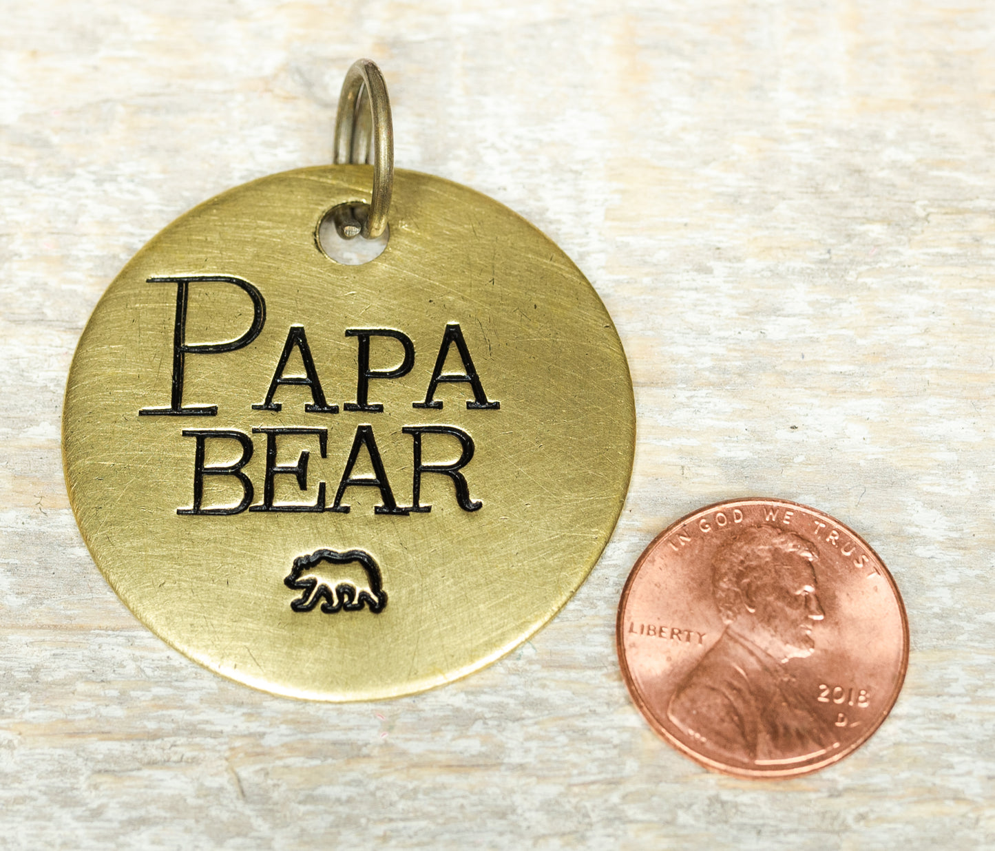 Papa Bear - Hand Stamped Brass