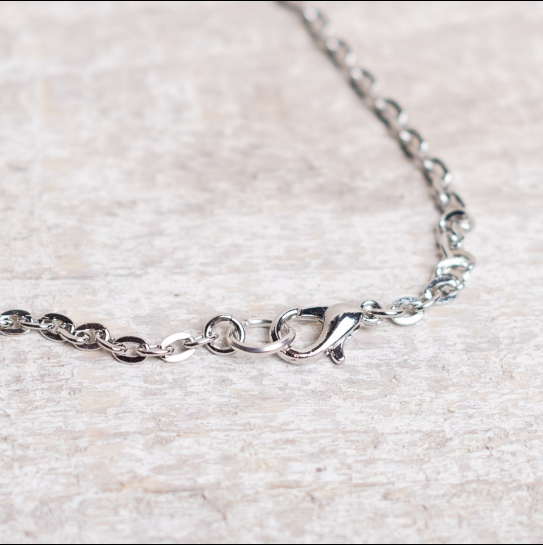 Love You More - Silver Plate Heart Necklace Hand Stamped