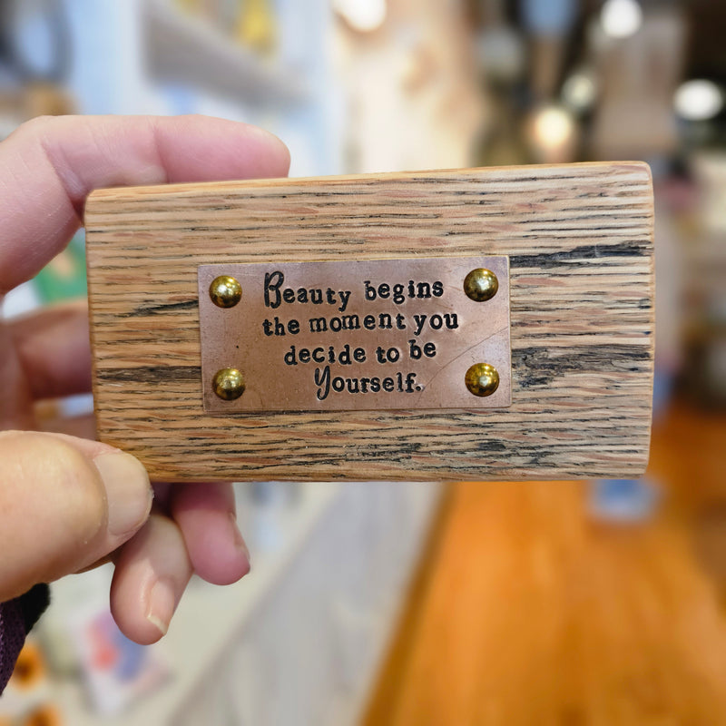 Beauty Begins...Inspirational Quote Block