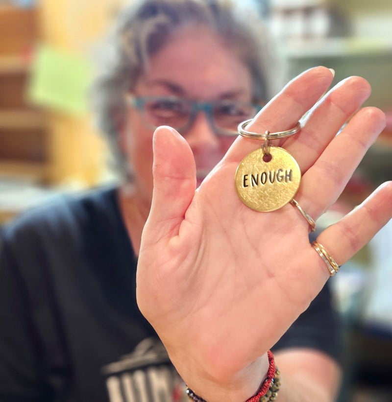 2026 Empowerment Word Brass Custom Metal Stamped Necklace Keyring