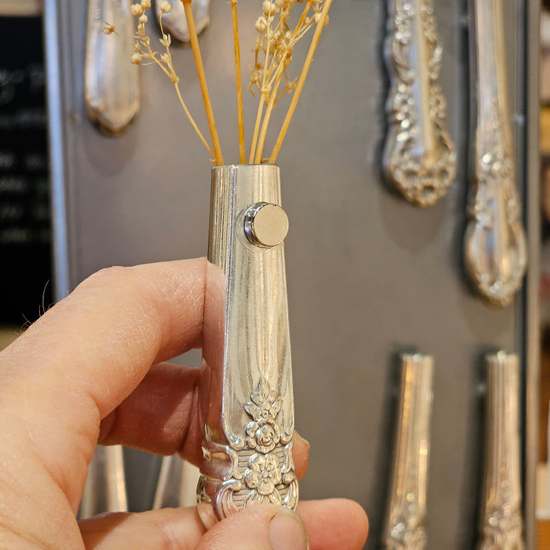 Knife Handle Vase Silverplate