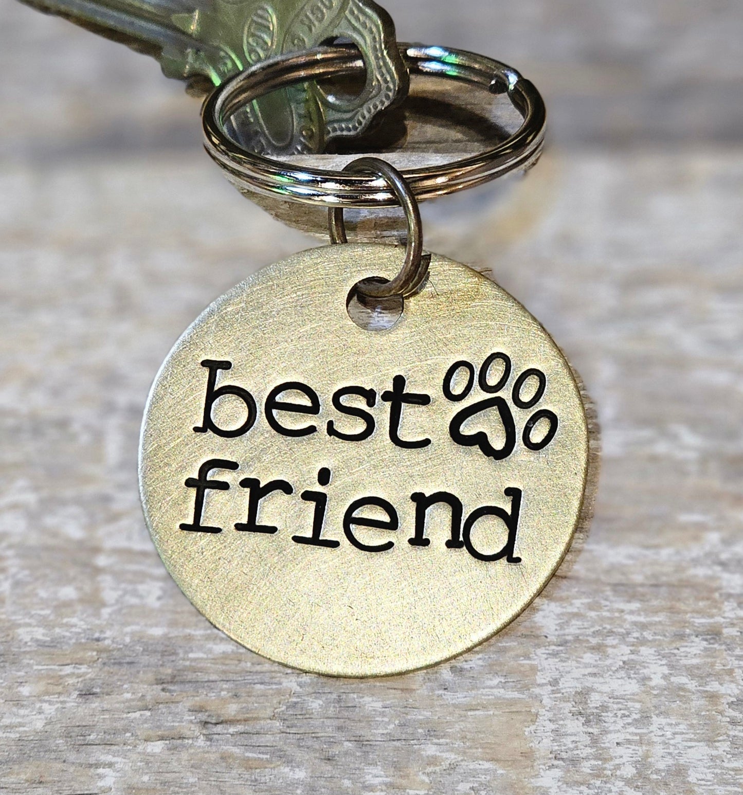 Best Friend (PAW) - Hand Stamped Brass