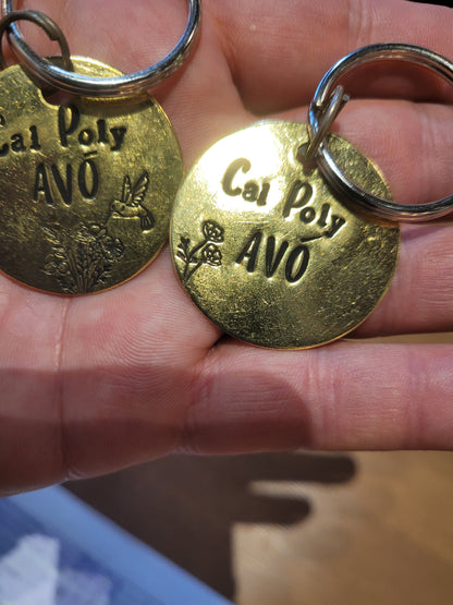 Cal Poly Avo - Hand Stamped Brass