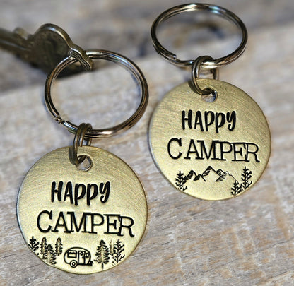 Happy Camper - Hand Stamped Brass