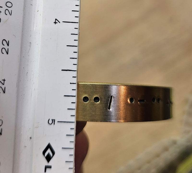 I Love You - Morse Code Stamped Bracelet - Brass 3/8"