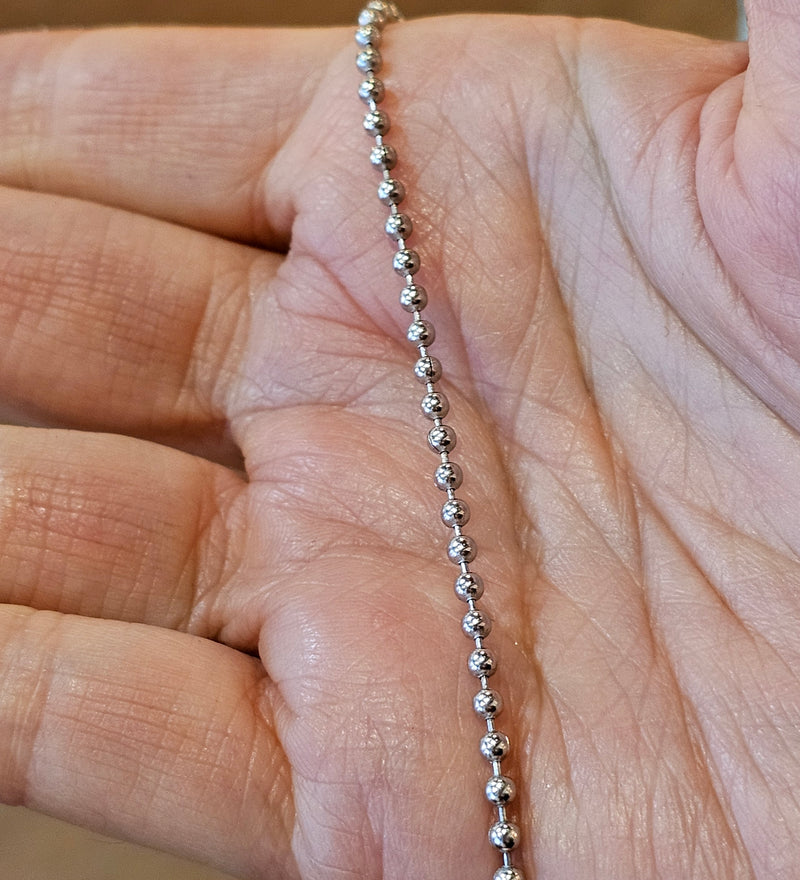 Ball Chain - 30" Nickel plated steel ballchain with clasp