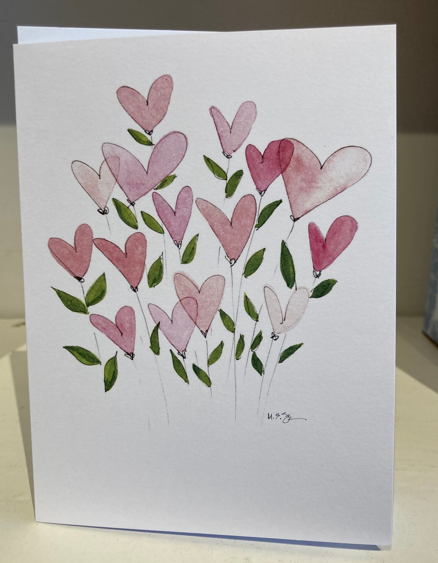 Heart Flowers 4x6 Greeting Card