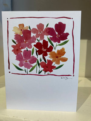 Red Flowers 5x7 Greeting Card