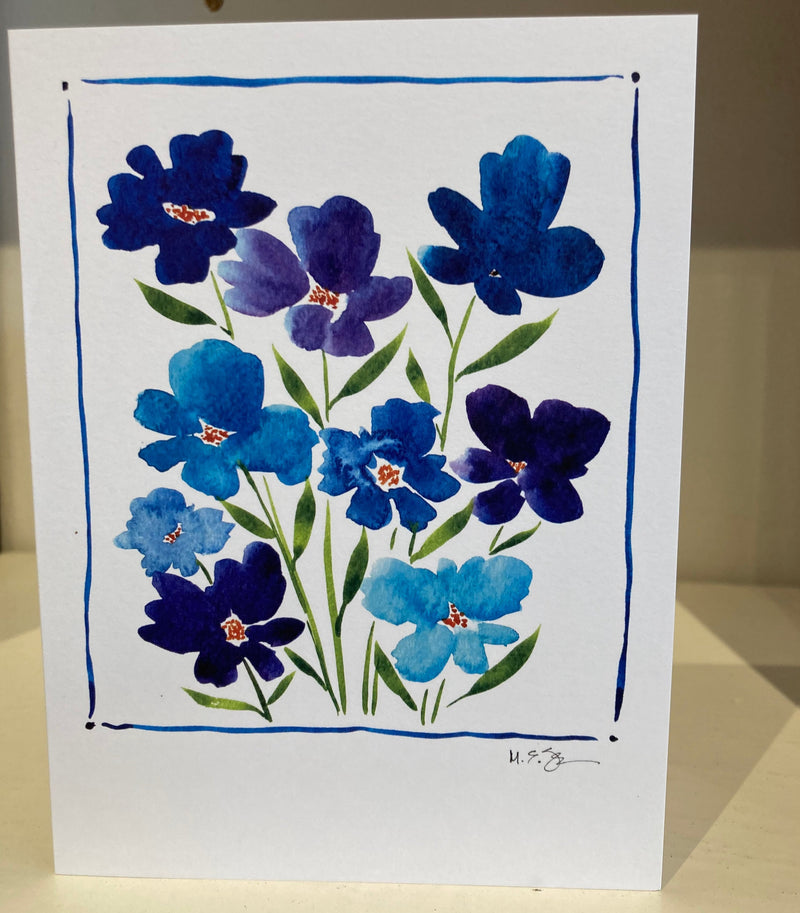 Blue Flowers Greeting Card