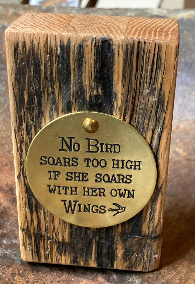 No Bird Soars Too High Inspirational Quote Block