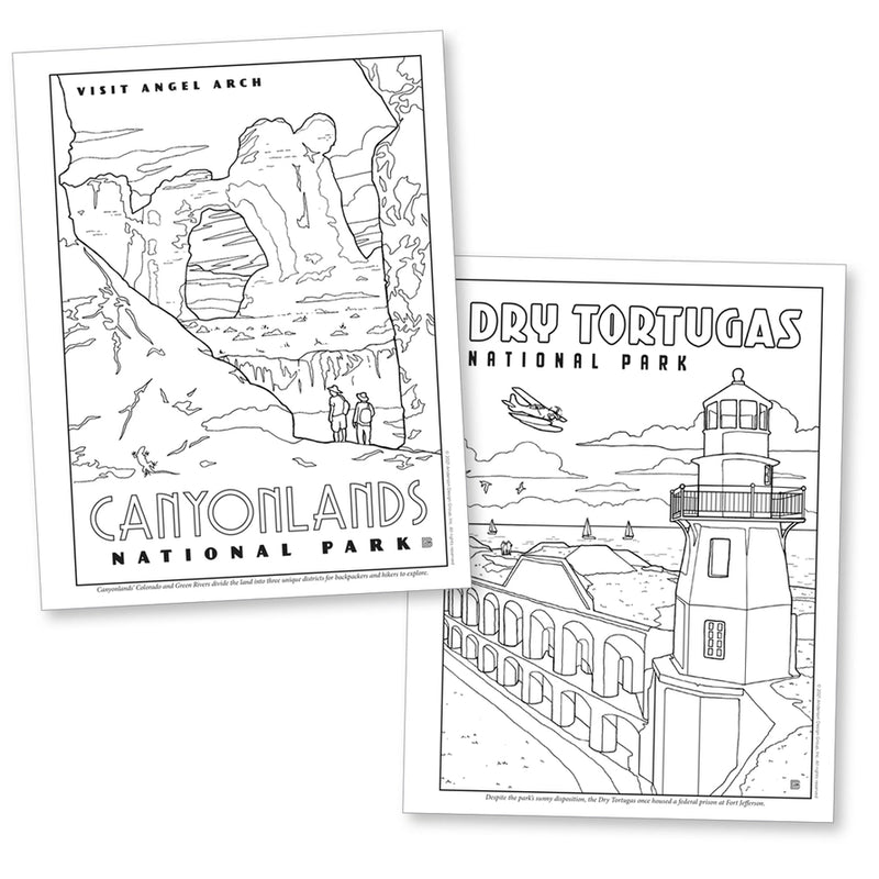 63 Illustrated National Parks Coloring Book