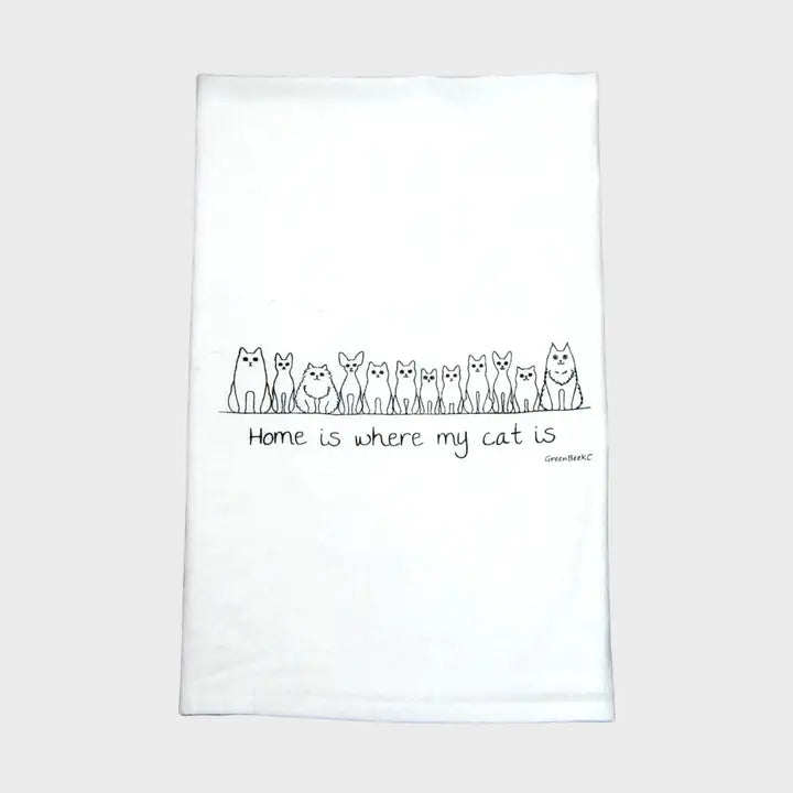 Home Is Where My Cat Is Cotton Tea Kitchen Towel