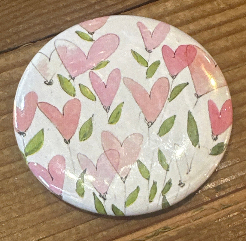 Missy's Heart Flowers Pocket Mirror