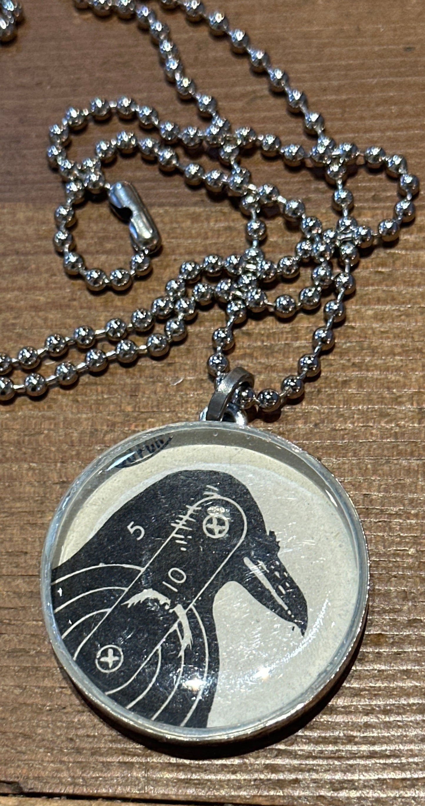 Halloween Vtg. Crow Necklace