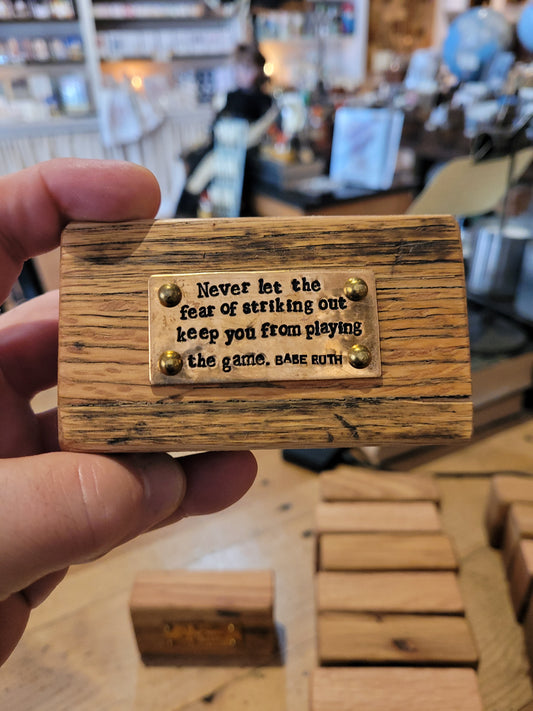 Fear of Striking Out... Inspirational Quote Block