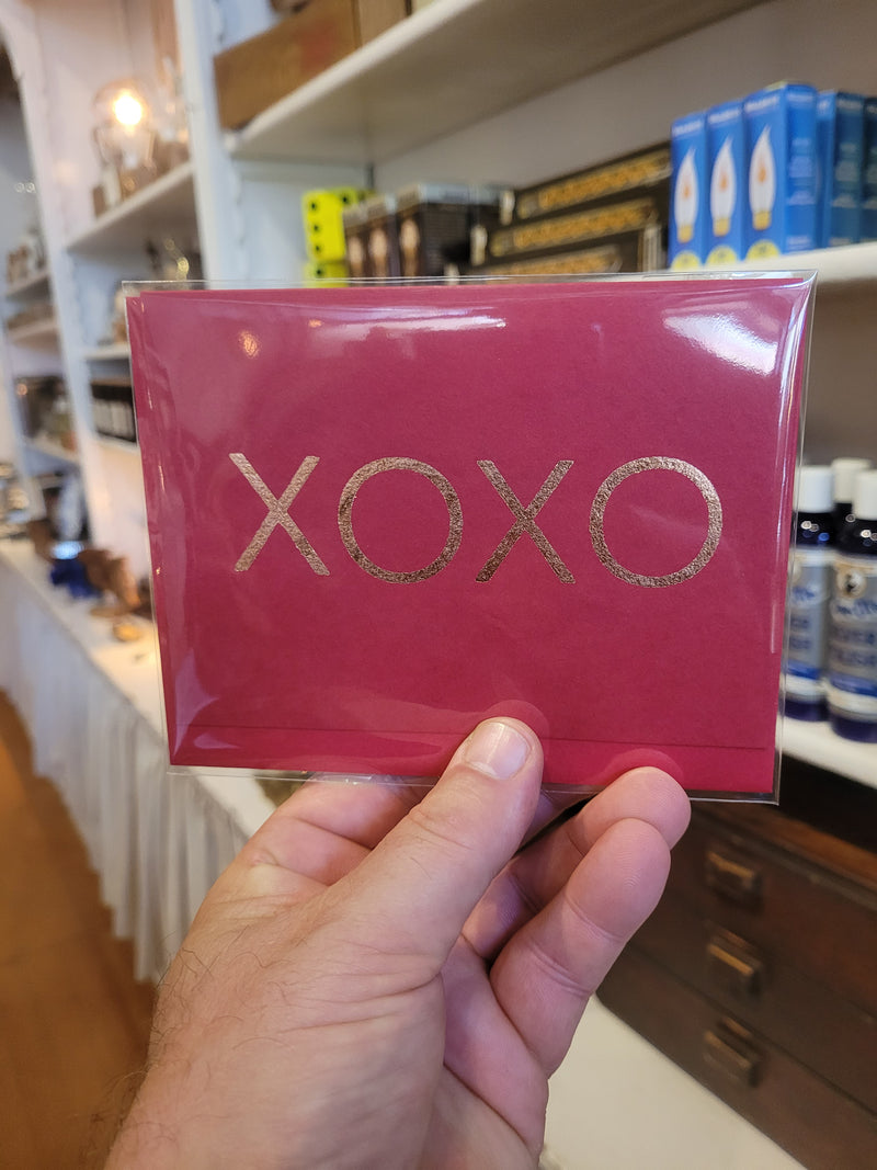 XOXO Copper Leaf Greeting Card