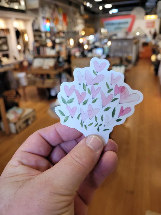 Heart Flowers Sticker