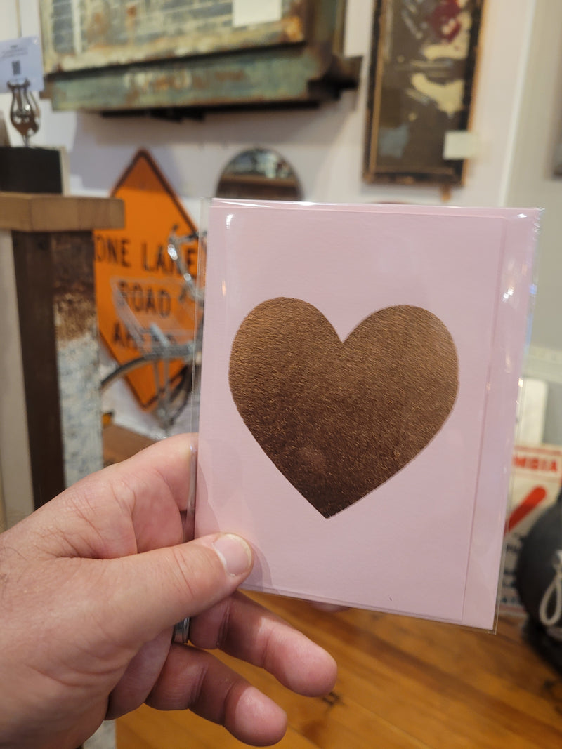Heart Copper Leaf Greeting Card