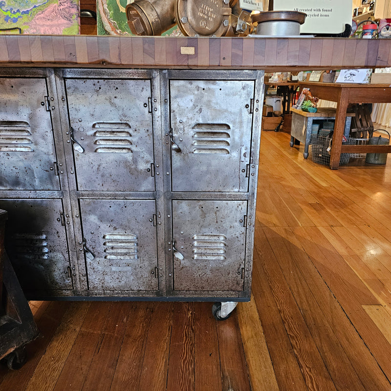Vintage Locker Butcher Block Island
