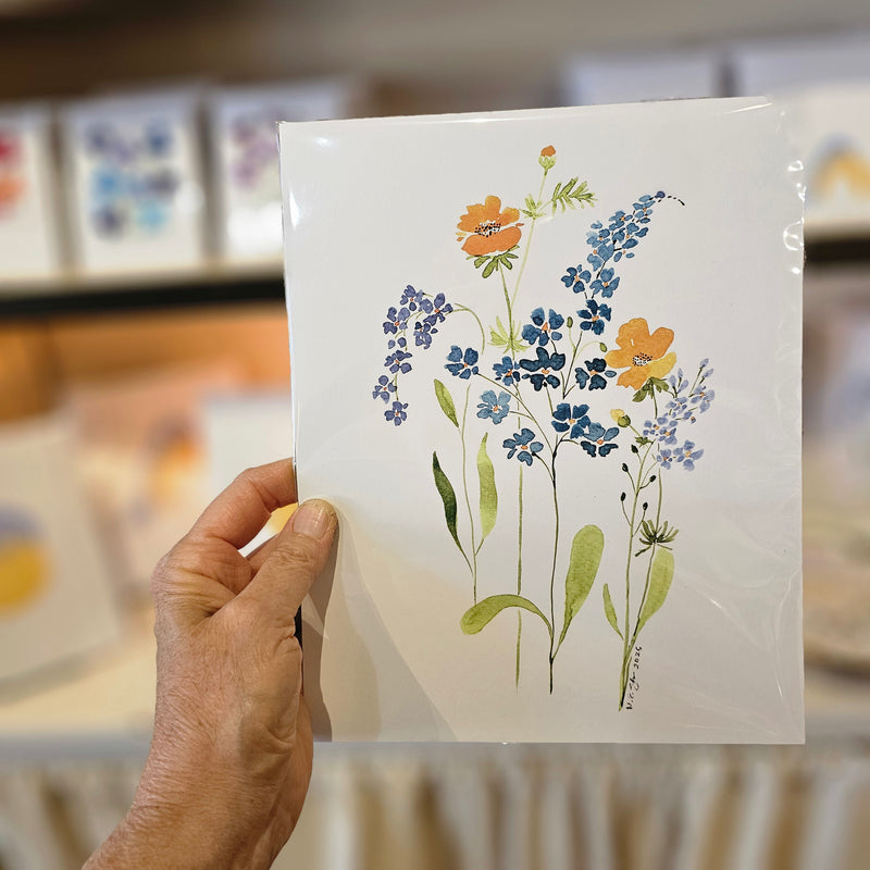 Watercolor Wildflowers 8x10 Print