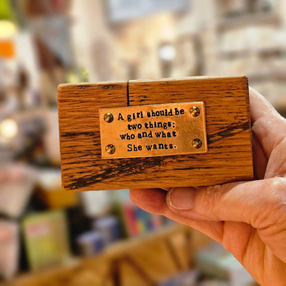 A Girl Should Be Two Things... Inspirational Quote Block
