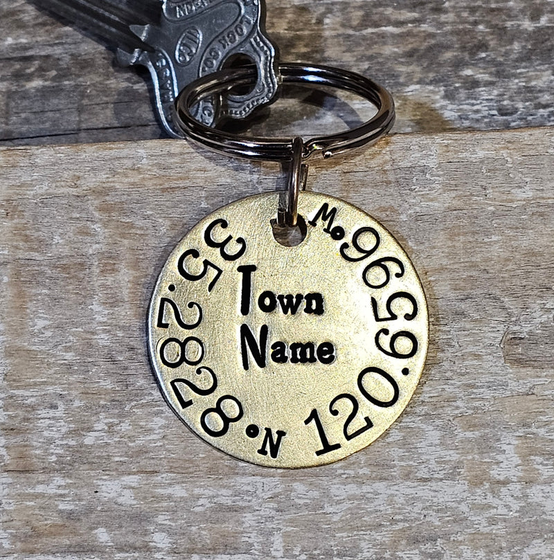 CUSTOM Coordinates - Hand Stamped Brass