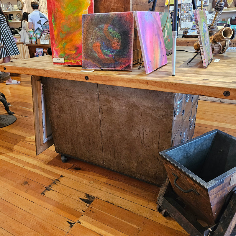 Vintage Locker Butcher Block Island