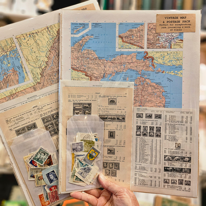 Vintage Map & Postage Pack 32