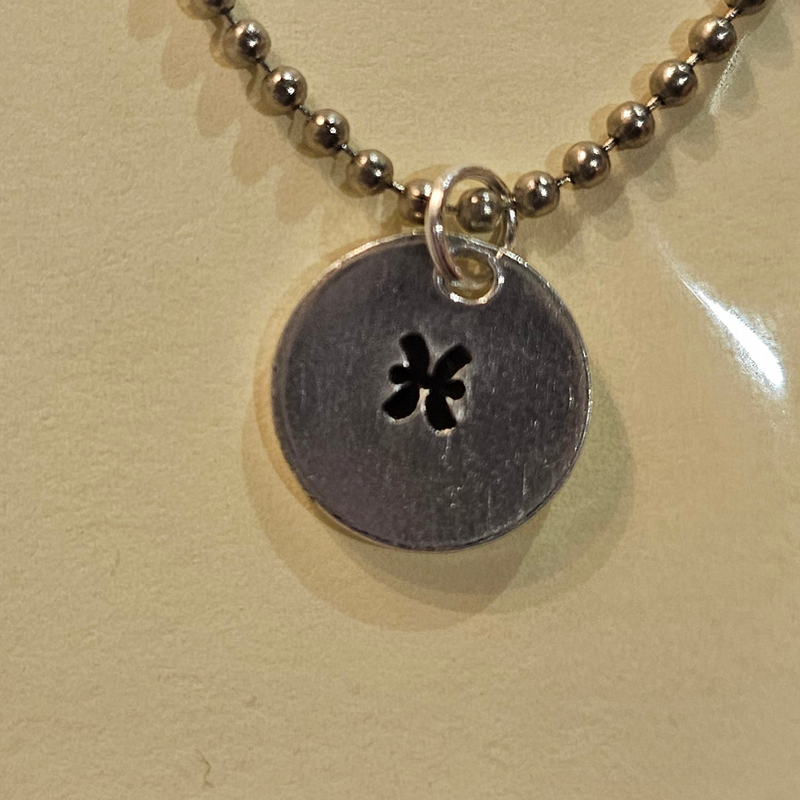 Pisces Zodiac Sign Hand Stamped Necklace on 18" mini ball chain