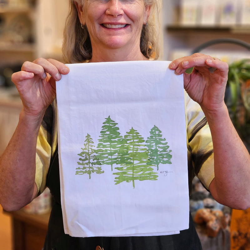 Watercolor Trees Tea / Kitchen Towel