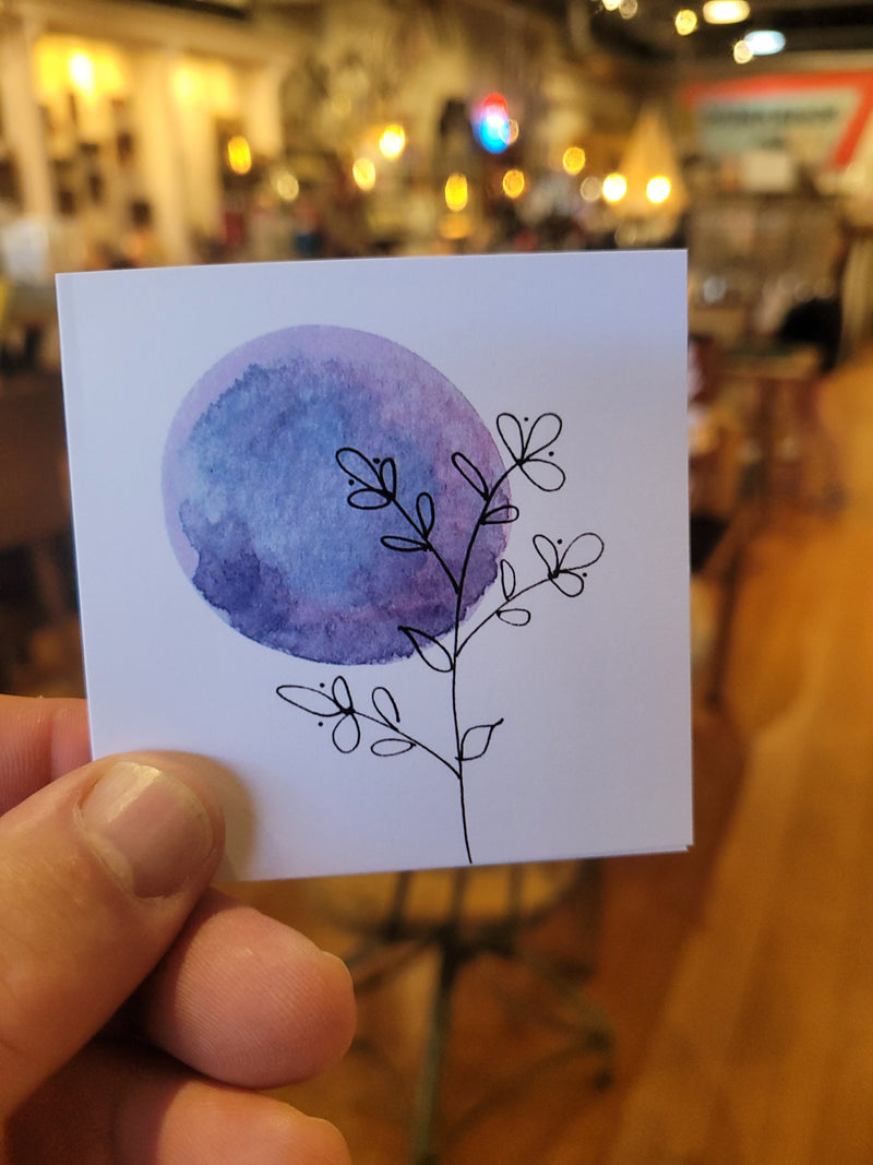 Blue Moon Silhouette 3x3 Gift Card by M. E. James