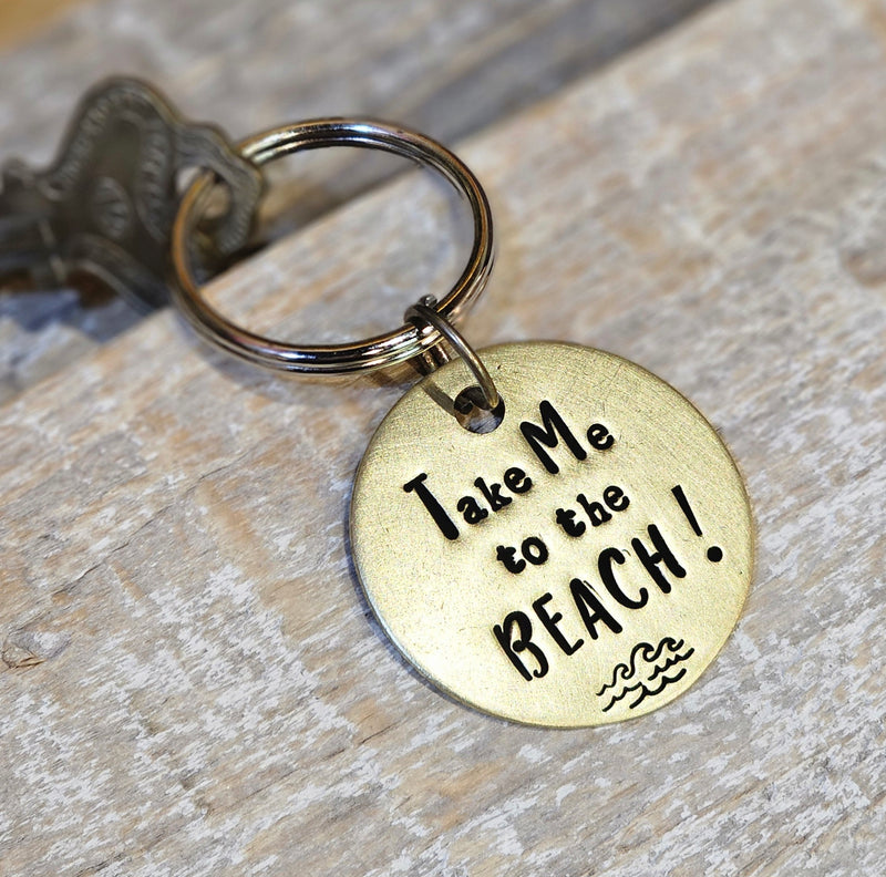 Take me to the Beach! - Hand Stamped Brass
