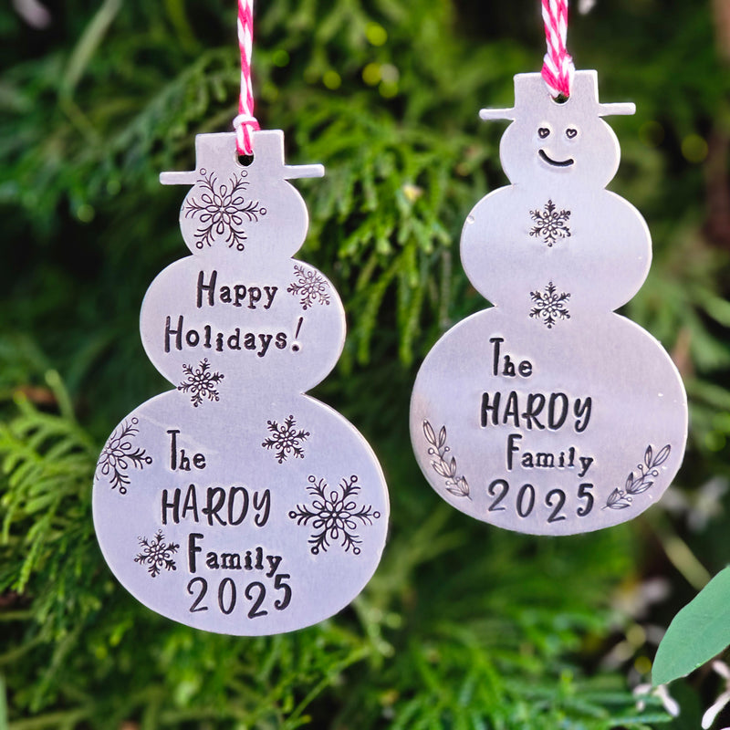 Personalized Ornament - Snowman Aluminum