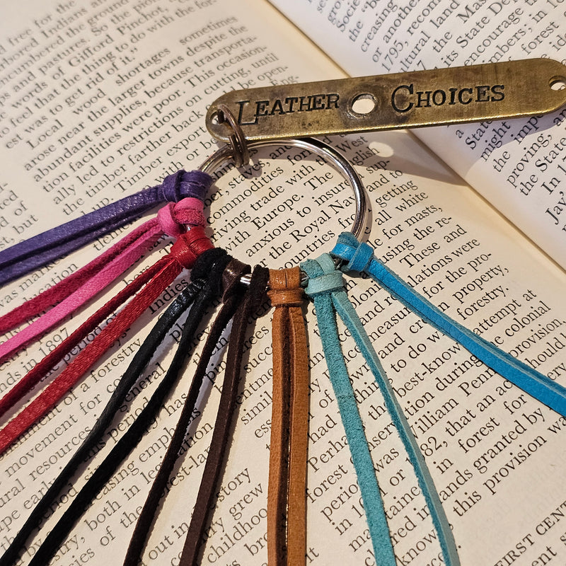 CUSTOMIZABLE Hand Stamped Aluminum Book Mark with Leather