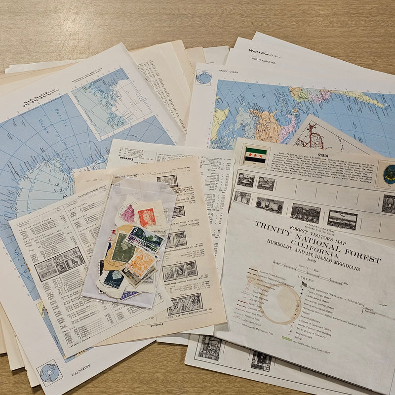 Vintage Map & Postage Pack 32