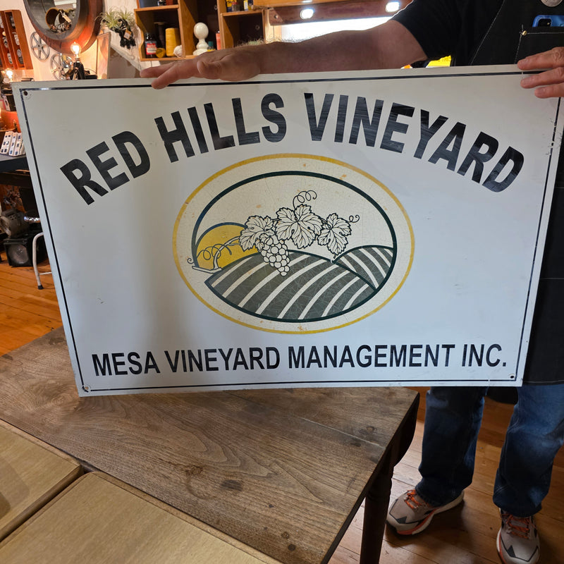 FLASH SALE Red Hills Vineyard Sign