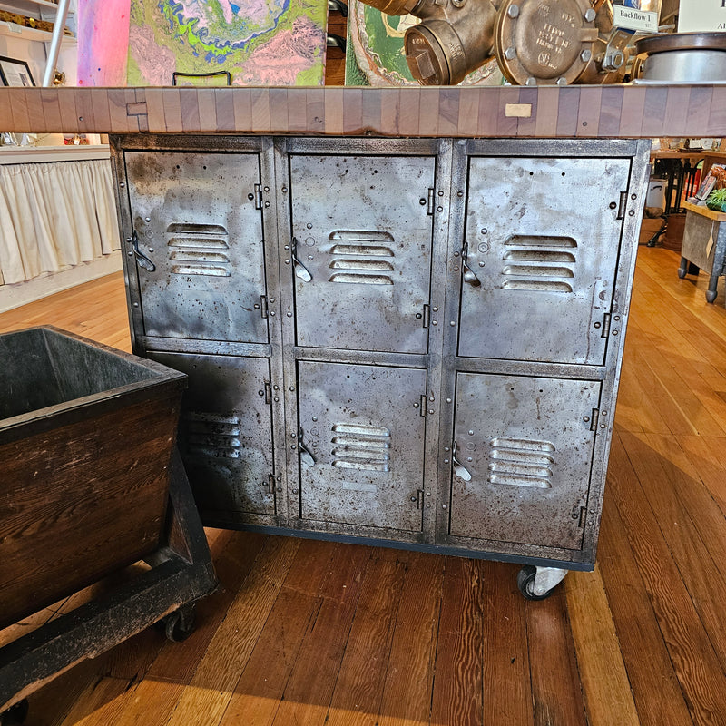 Vintage Locker Butcher Block Island