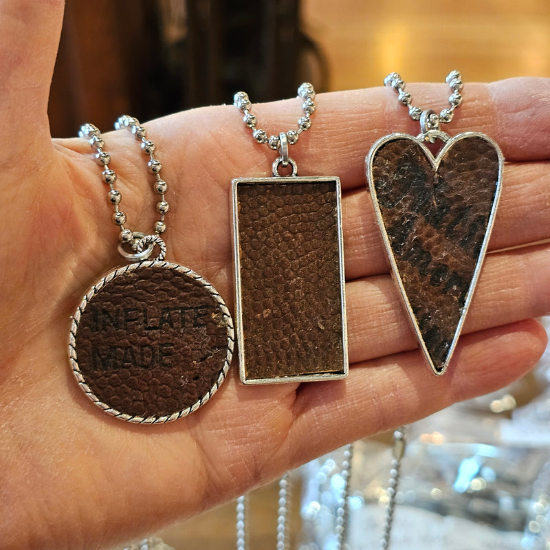 Vintage Football Pendant Necklace Rectangle*