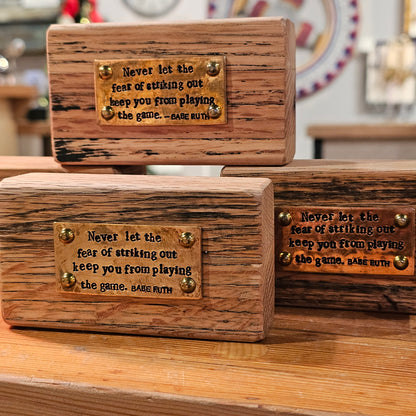 Fear of Striking Out... Inspirational Quote Block