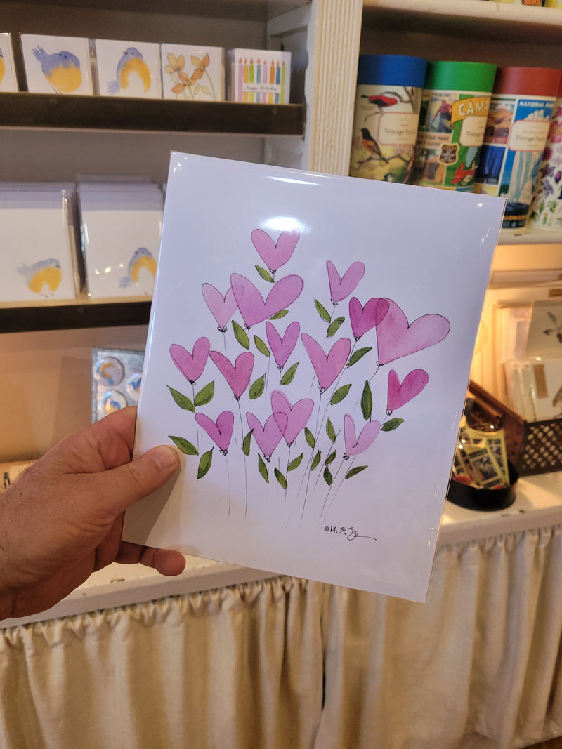 Heart Flowers 8x10 Print