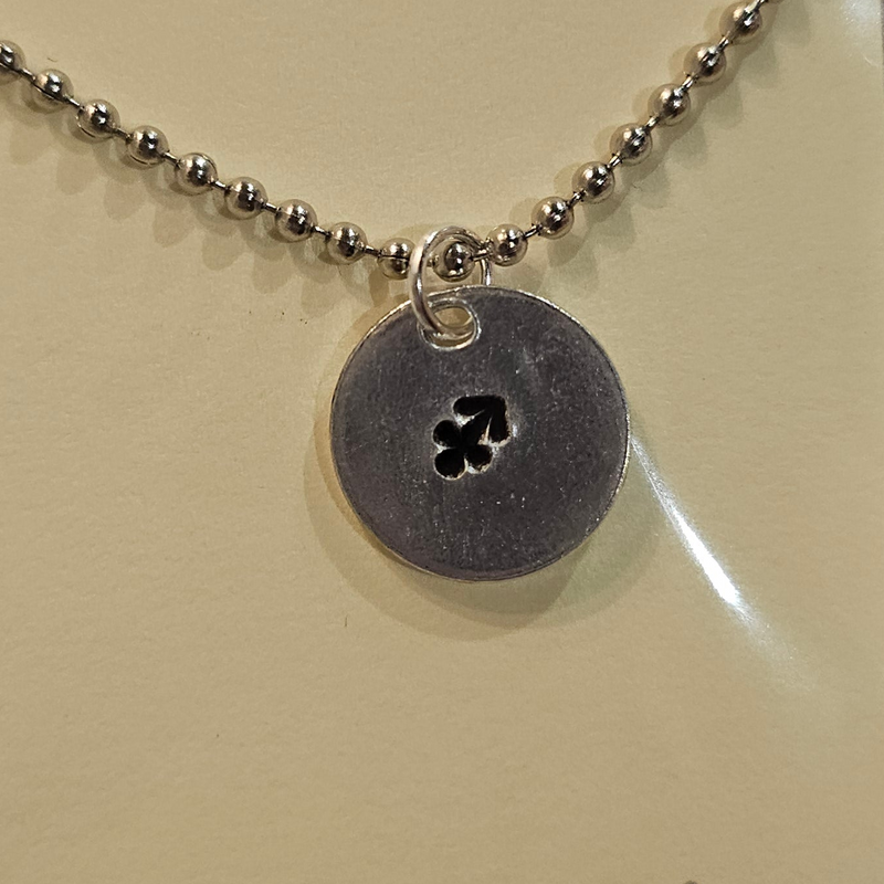 Sagittarius Zodiac Sign Hand Stamped Necklace on 18" mini ball chain