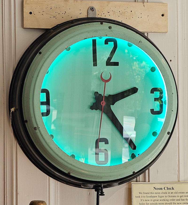 15" Diameter Neon Clock from 1950's