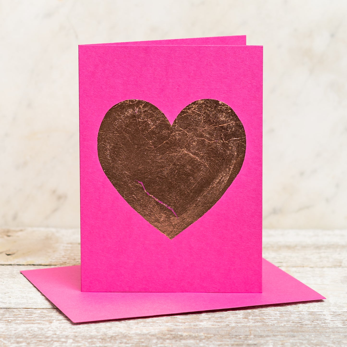 Heart Bronze Leaf Greeting Card