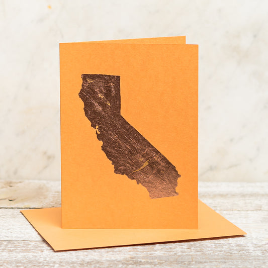 California State Bronze Leaf Greeting Card ~ Orange Fizz