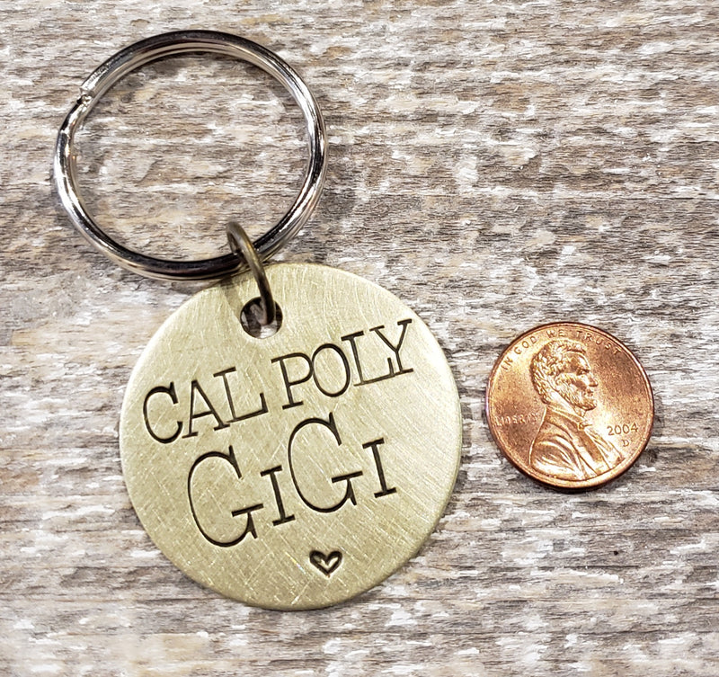 Cal Poly GiGi - Hand Stamped Brass