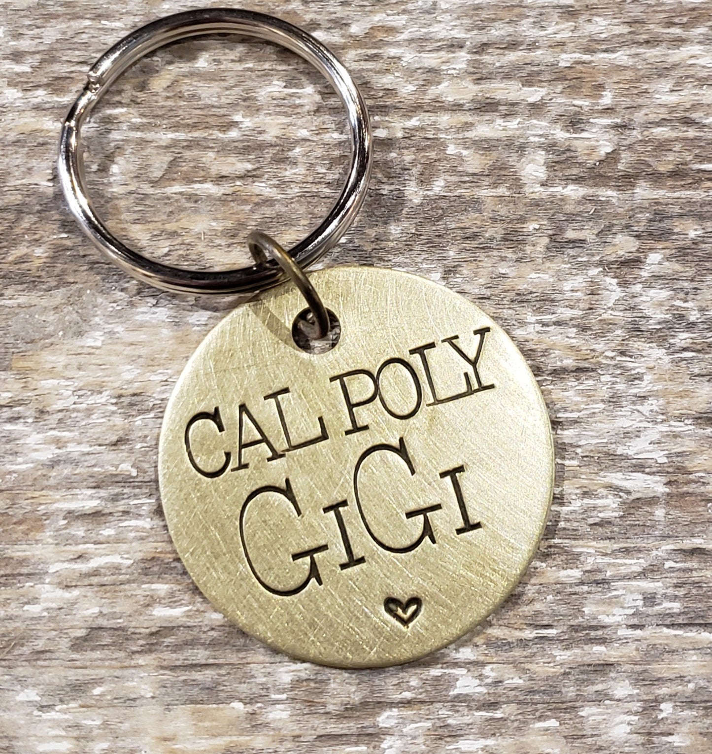 Cal Poly GiGi - Hand Stamped Brass