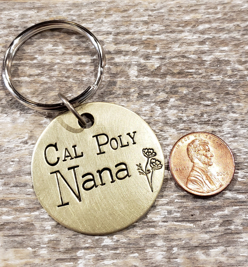 Cal Poly Nana - Hand Stamped Brass